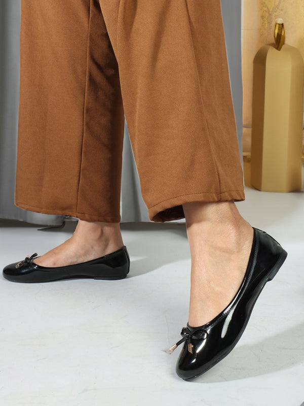 Women's Round Toe Bow Detail Ballerinas