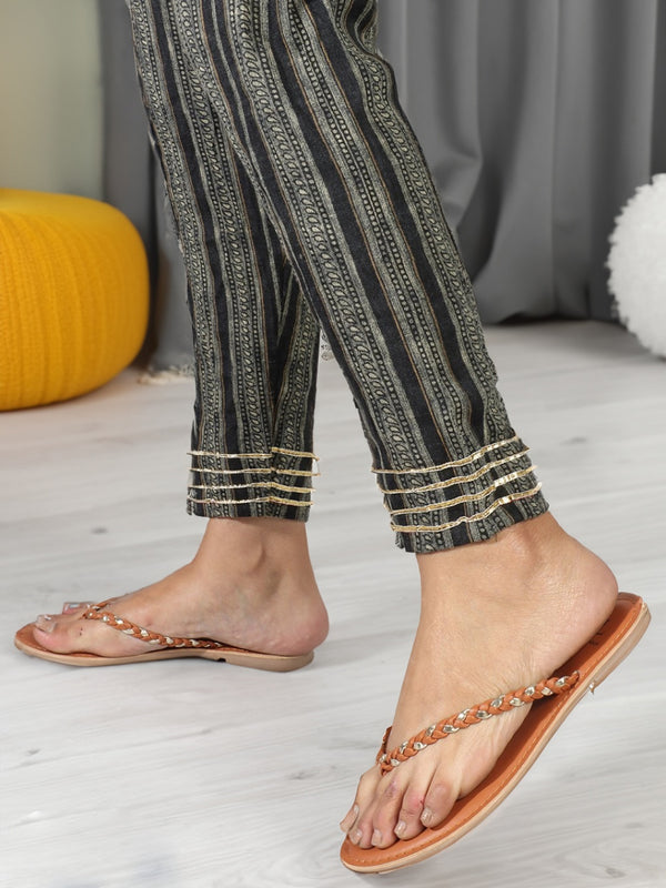 Women's Braided Detail Open Toe Flats