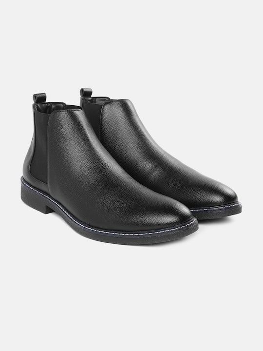 Men's Textured Solid Chelsea Boots