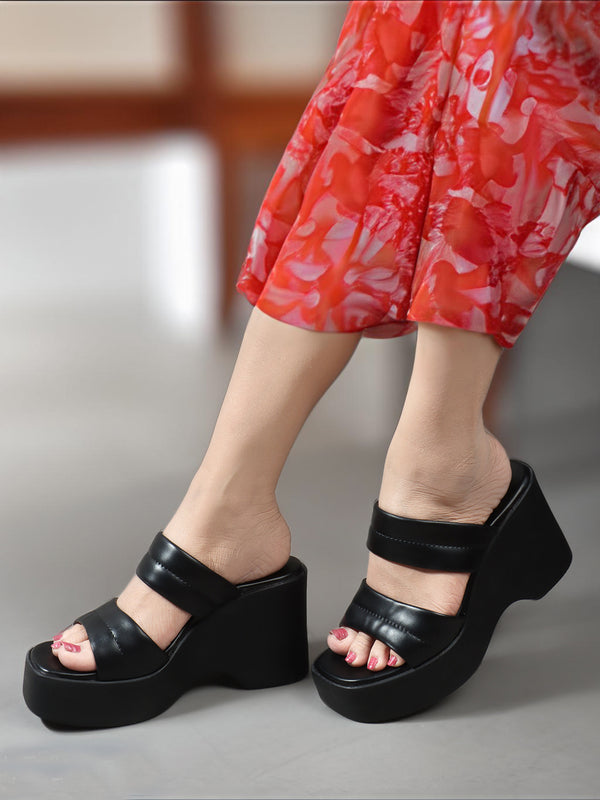 Women's Party Wedged Heel Slip-On Sandals