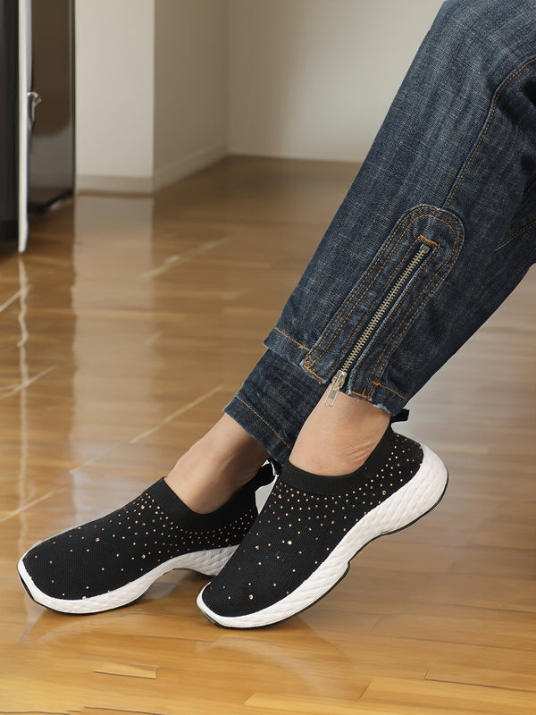 Women Embellished Lightweight Slip-On Sneakers
