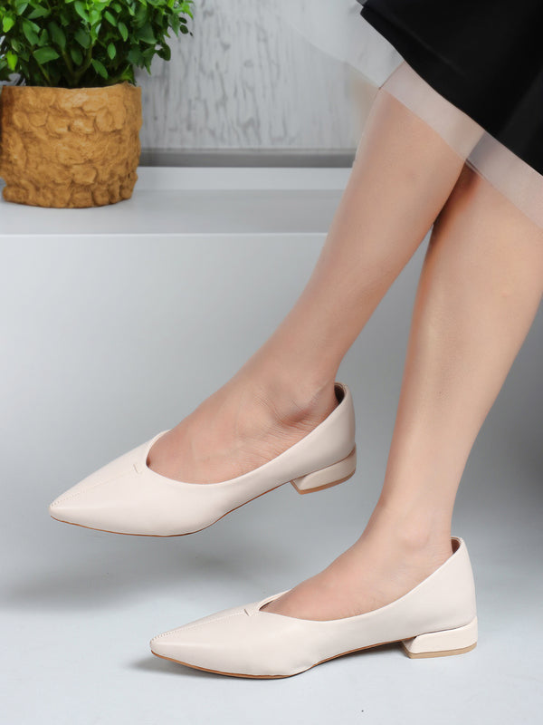 Women's Pointed Toe Slip-On Block Heel Pumps