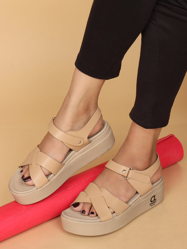 Women's Comfortable Flatform Ankle Strap Sandals