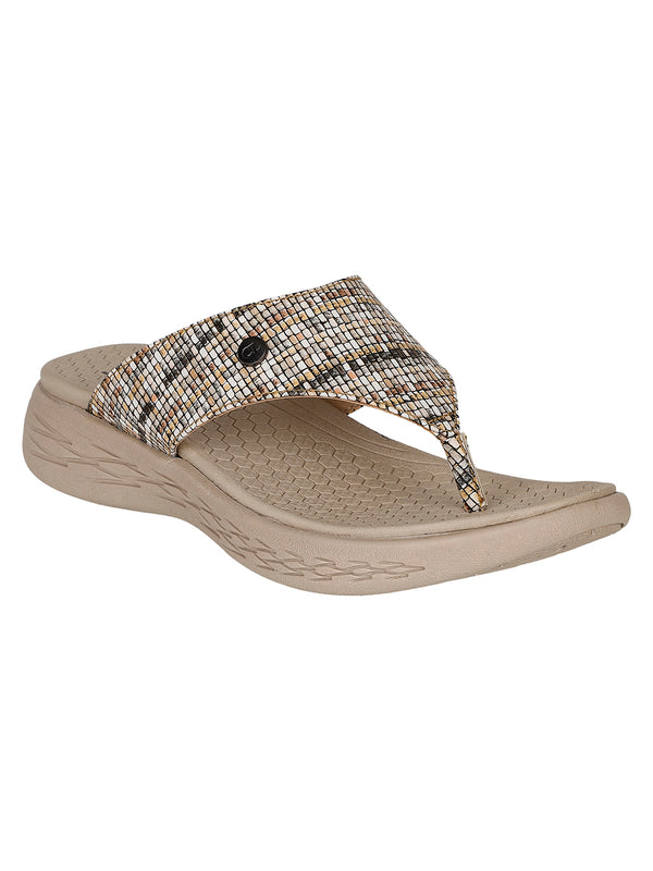 Women's Patterned Thong Comfort Sandals