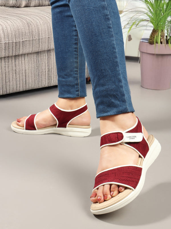 Women's Solid Wedge Velcro Sandals