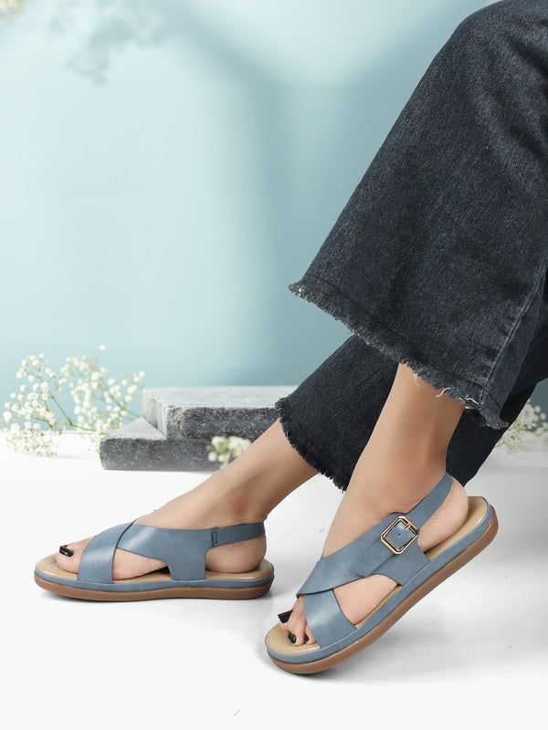 Women's Crisscross Comfort Slingback Flat Sandal