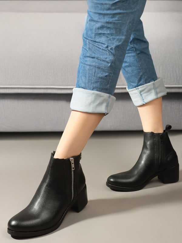 Women's Solid comfort and style Side Zip Ankle Boots