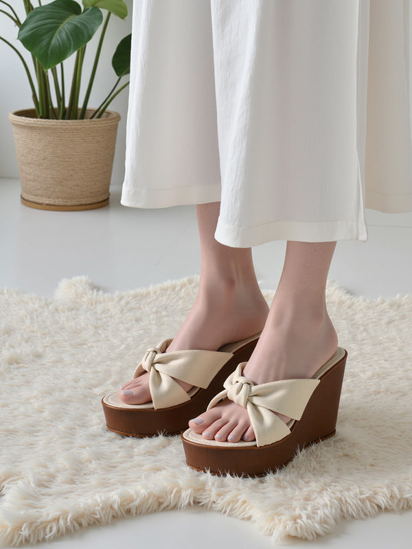 Women's Knotted Strap Wedge Sandals