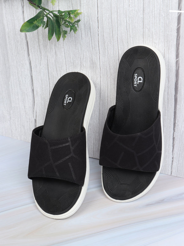Women's Patterned Knit Comfort Slides