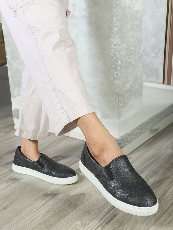 Women's Metallic Slip-On Sneakers