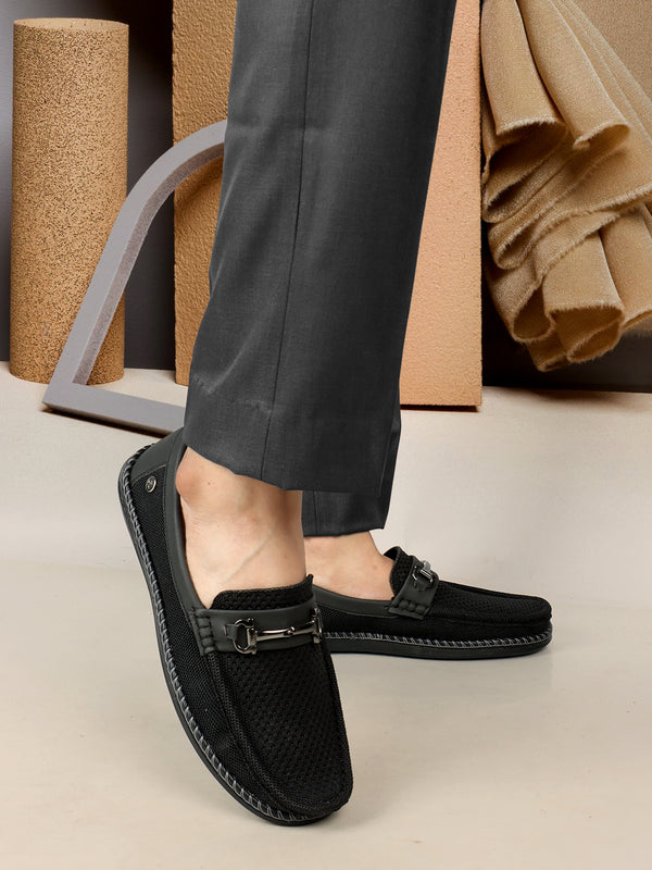 Men's Breathable Mesh & Accent Loafers with Buckle