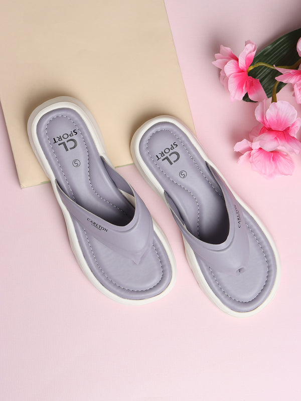 Women's Solid Color Comfort Thong Flip-Flops