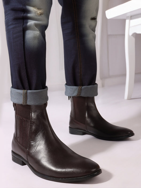 Elegant Classic Leather Ankle Boots for Men