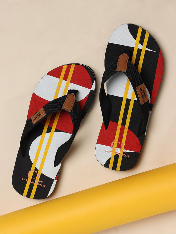 Men's Abstract Print Comfort Thong Slipper