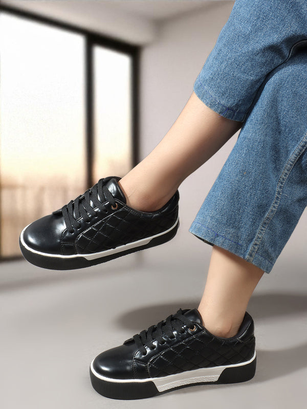 Women's Quilted Detail Platform Sneakers