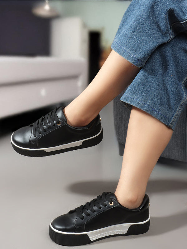 Women's Lace-Up Platform Lace-Up Sneakers