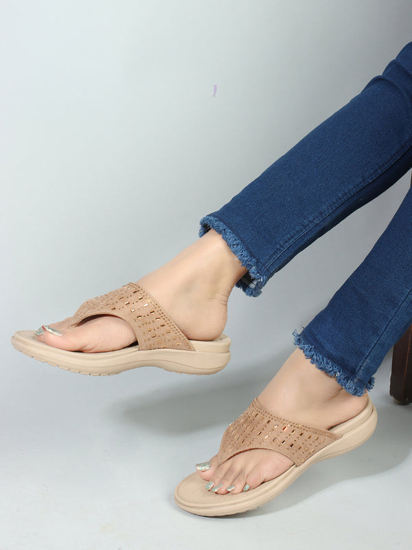 Women's Embellished Thong Comfort Sandals