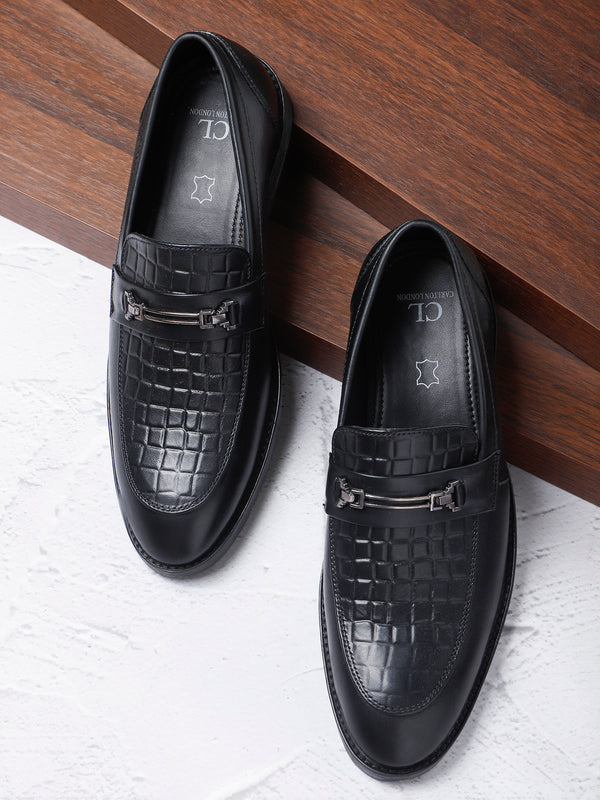 Men's Textured Slip-On Formal Loafers
