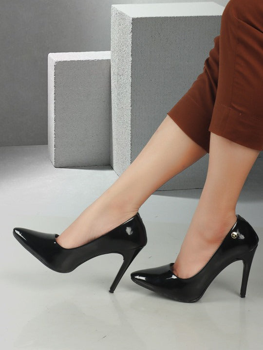 Women's Glossy Pointed-Toe Stiletto Pumps