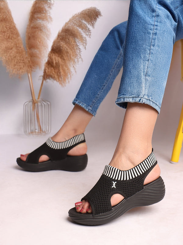 Women's Breathable Woven design Wedges Sandal